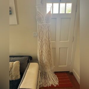 Beaded Lace Sheath Wedding Dress in Ivory
